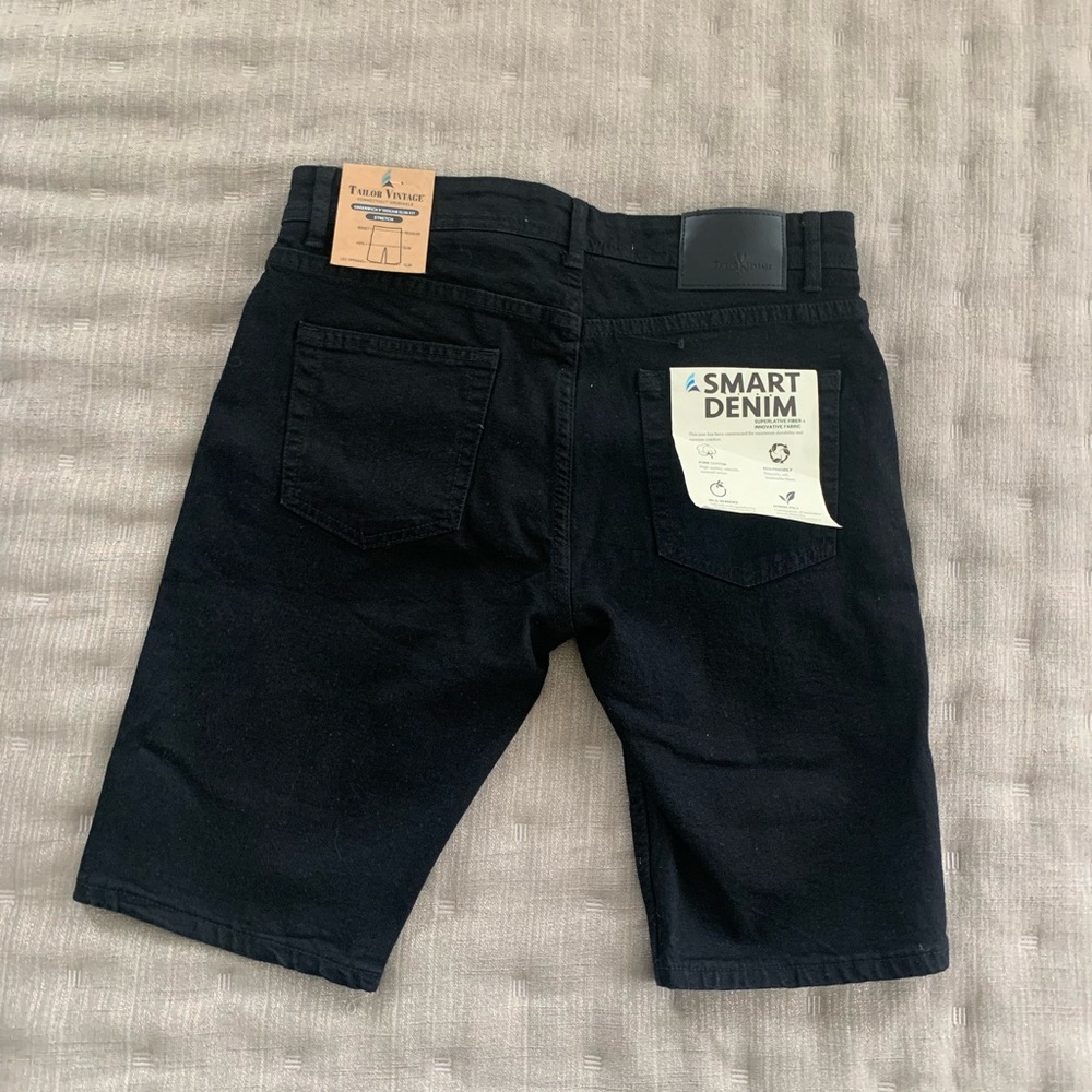 Tailor Vintage Black Denim Shorts NWT